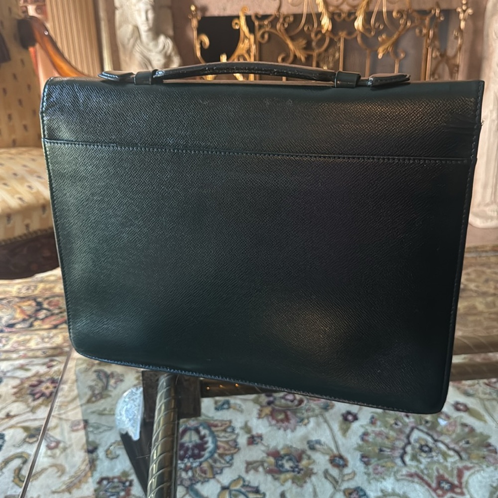 Louis Vuitton briefcase Taiga laguito dark Green and Gold lock - Picture 4 of 16